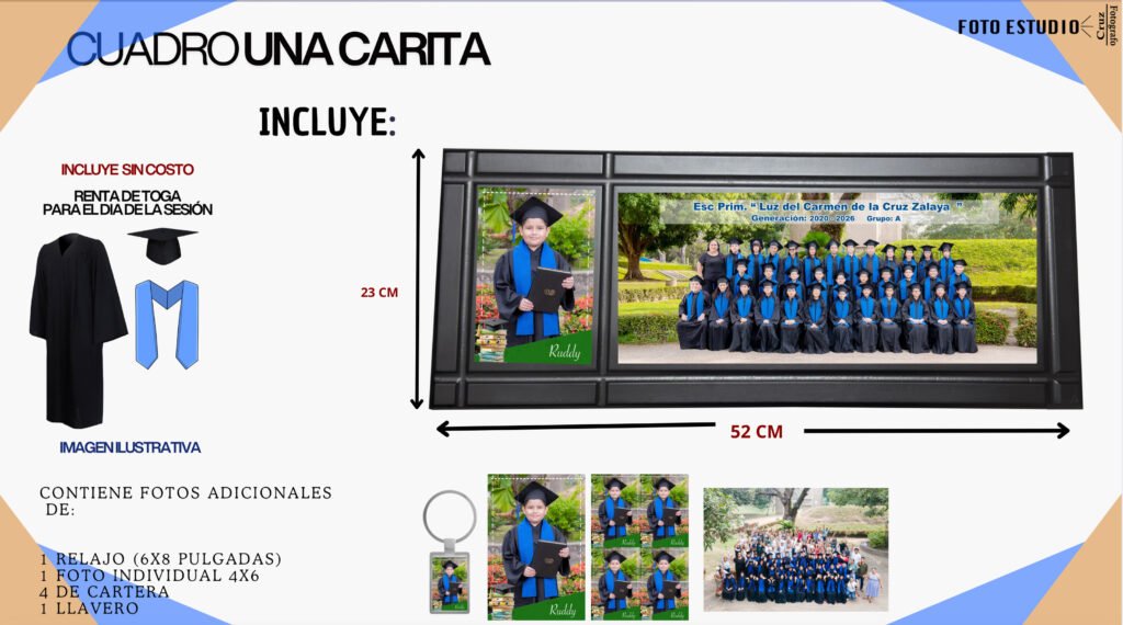 Cuadro una Carita de graduación - Cruz Foto Estudio