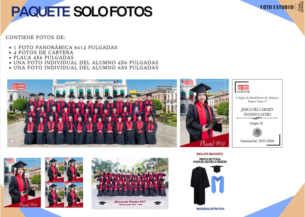 PAQUETE SOLO FOTOS  $650